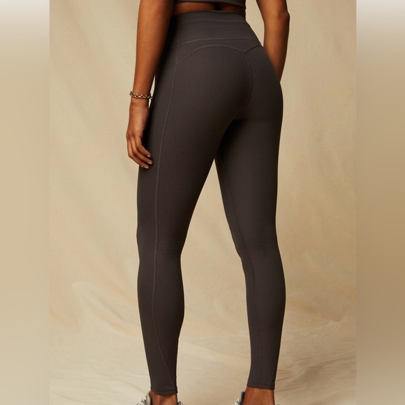 Fabletics Ribbed Drawstring Leggings in Brown - Picture 2 of 7